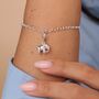Sterling Silver Elephant Charm Bracelet, thumbnail 1 of 4