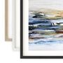 Modern Teal Abstract Waves Set Of Three Framed Print, thumbnail 5 of 5