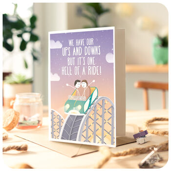 Cute Lgbt Gay Love Anniversary Card Husband Boyfriend, 4 of 5