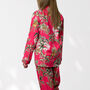 Giraffe And Leopard Print 100% Cotton Ladies Pyjamas In Pink, thumbnail 7 of 11
