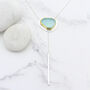Chalcedony Gemstone Sterling Silver Lariat Necklace, thumbnail 5 of 6