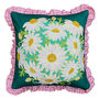 Green Daisy Bouquet Cushion, thumbnail 1 of 3