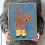 Custom Cockapoo Shoe Wellies Pet Dog Portrait Art Print, thumbnail 11 of 12