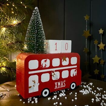 Wooden London Bus Brick Number Advent, 2 of 3