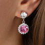 Pink Swarovski Crystal Snow Drop Earrings, thumbnail 1 of 6