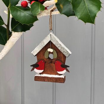 Christmas Hanging Birdhouse Decoration, 3 of 4
