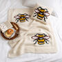 Bee Blanket And Cushion Cover Easy Knitting Kit, thumbnail 1 of 8