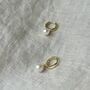 Chloe 18ct Gold Plate Pearl Huggies, thumbnail 2 of 3
