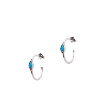 Drop Turquoise Solitaire Earring Sterling Silver, 6 of 6