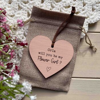 Personalised Bridesmaid Proposal Wooden Heart Sign, 7 of 10