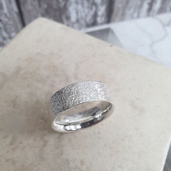Personalised Sterling Silver Ring With Textured Surface, 5 of 12