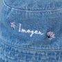 Personalised Seashell Denim Bucket Hat, thumbnail 2 of 3