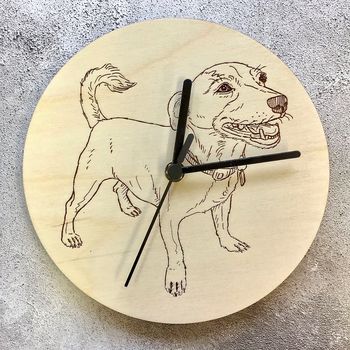 Laser Etched Pet Portrait Wall Clocks, 6 of 9