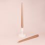 G Decor Pack Of Two Copper Tall Shimmer Dinner Candles, thumbnail 2 of 3