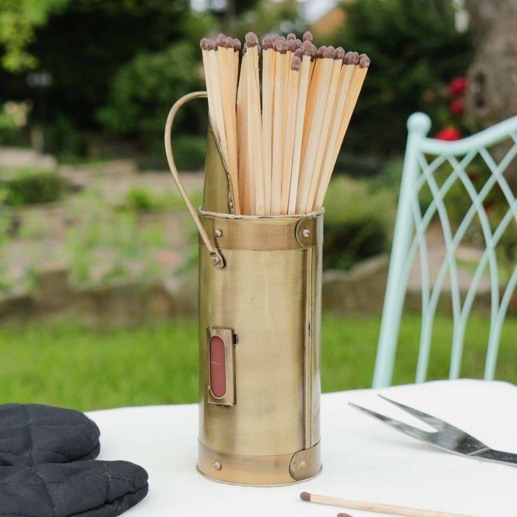 Vintage Brass Match Canister By Dibor | notonthehighstreet.com