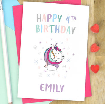 Personalised Unicorn Birthday Card, 2 of 2
