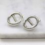 Chunky Oval Bar Sterling Silver Stud Earrings, thumbnail 2 of 5