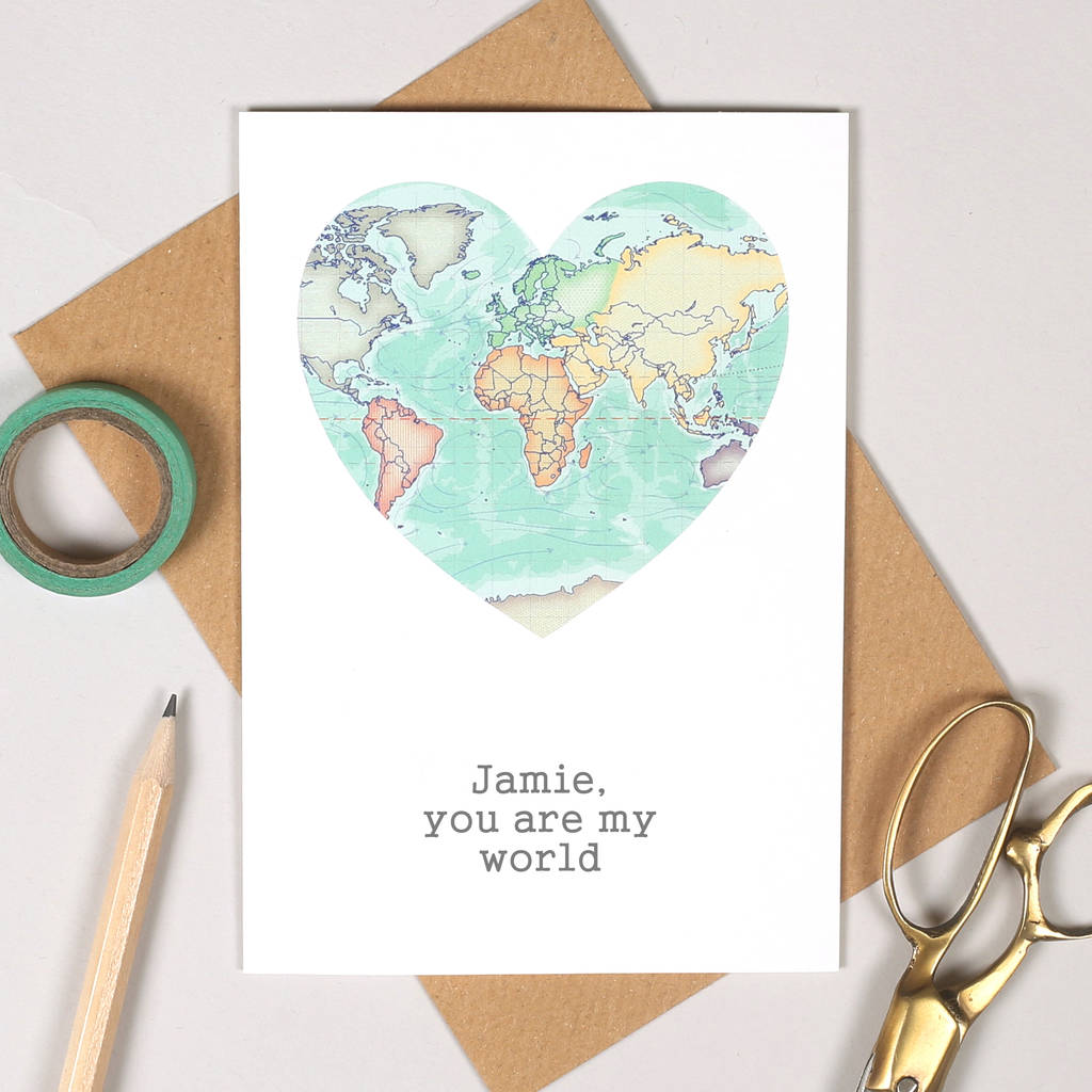 You are my world map heart valentine s card by bombus