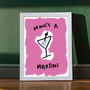 Martini Illustrated Cocktail Print, thumbnail 1 of 4