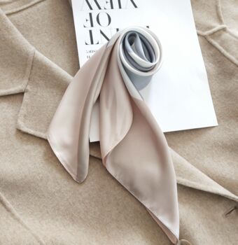 Elegant Grey Colourful Block Silk Imitation Scarf, 2 of 5