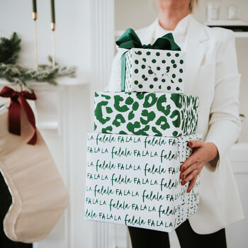 Christmas Green Spotty Luxury Wrapping Paper, 6 of 8