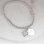 Personalised Children's Silver Heart Skinny Bracelet, thumbnail 2 of 6