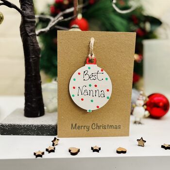 Personalised Nana Bauble Christmas Card Decoration, 3 of 5