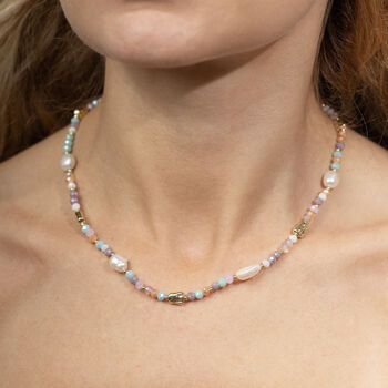 Pastels And Pearls Beaded Necklace, 2 of 2