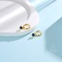 Tiny Sapphire Blue Cz Huggie Hoop In Sterling Silver, thumbnail 7 of 11