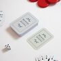 Personalised Wedding Olive Playing Cards In A Tin, thumbnail 2 of 7