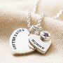 Personalised Double Heart And Birthstone Charm Necklace, thumbnail 4 of 12