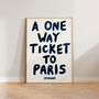 A One Way Ticket To Paris Hand Painted Print, thumbnail 5 of 9