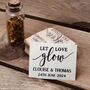 Let Love Glow Personalised Wedding Favours Rubber Stamp, thumbnail 2 of 3