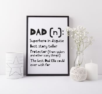 Personalised Dad Or Daddy Gift Definition Print, 4 of 5