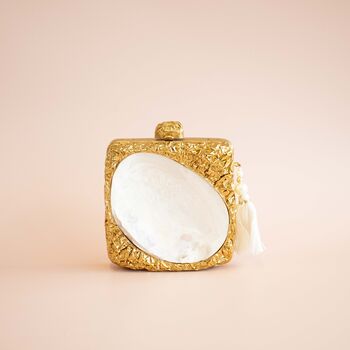 Arwa Mother Of Pearl Square Gold Clutch, 2 of 5