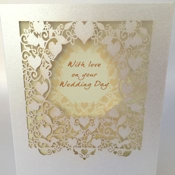 With Love On Your Wedding Day Delicate Cut Card, 2 of 2