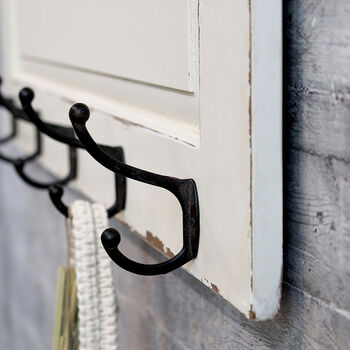 White Wooden Wall Shelf With Hooks, 4 of 4