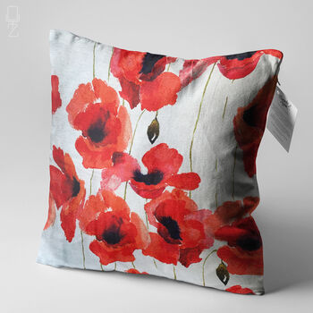 Poppy Cushion Cover, Double Sided Coquelicots Printing, 3 of 7