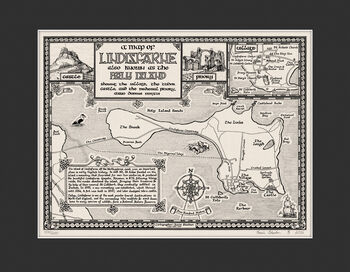 Lindisfarne Map Hand Drawn Fine Art Print, 9 of 12