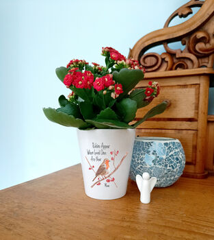 Robin Memorial Plant Pot. Personalised Flowerpot, 2 of 5