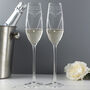 Personalised Hand Cut Heart Swarovski Champagne Flutes, thumbnail 1 of 7