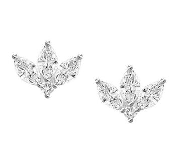 Lotus Flower Diamond Stud Earrings, 3 of 3