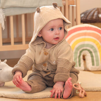 Personalised Knitted Bear Two Piece Baby Clothing Set, 7 of 10