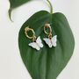 Wavy Gold Marble Butterfly Stud Earrings, thumbnail 4 of 4