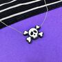 Gothic Fashion Skull And Crossbones Necklace, thumbnail 1 of 3