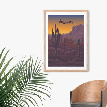 Saguaro National Park USA Travel Poster Art Print, 4 of 8