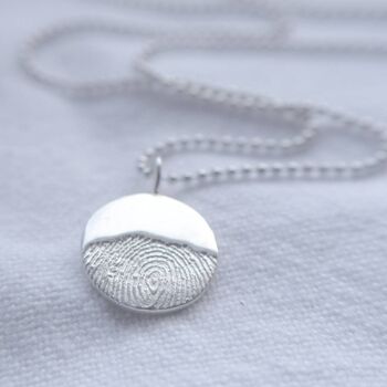 Recycled Silver Moonrise Fingerprint Charm Necklace, 4 of 8