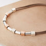 Three Tone Cube Detail Necklace, thumbnail 3 of 3