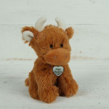 Jomanda Ec Happy Christmas Mini Highland Cow Brown, Gift Boxed, 5 of 7