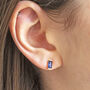 Dainty Baguette Birthstone Stud Earrings, thumbnail 2 of 8